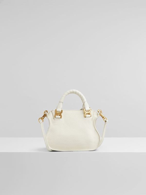 Mini Bolsos Mujer Chloé Marcie Blancas Suede TJPS98640